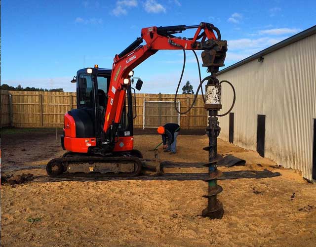 Digging post holes with mini deals excavator